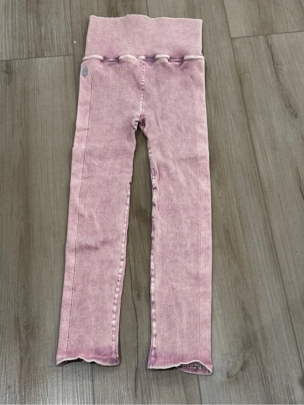 NWT FP Movement Happiness Runs Ribbed Leggings Pink M/L Mineral Wash